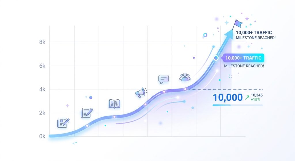 How to Grow Your Blog From 0 to 10,000 Monthly Visitors in 2026
